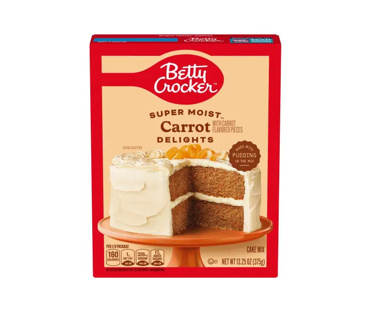 General Mills Betty Crocker Super Moist Carrot Cake Mix package