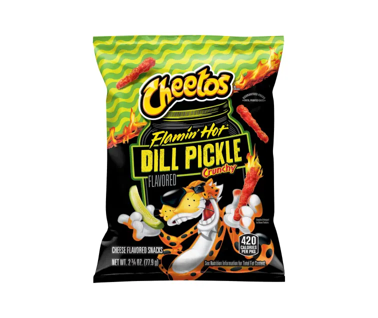 Frito-Lay Cheetos Crunchy Flamin' Hot Dill Pickle package