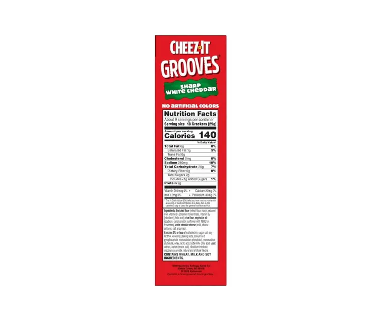 Sunshine Cheez-It Grooves Sharp White Cheddar package