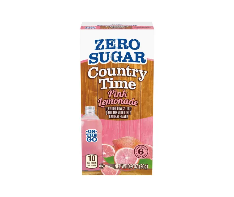 Kraft Heinz Country Time Zero Sugar Pink Lemonade Drink Mix package