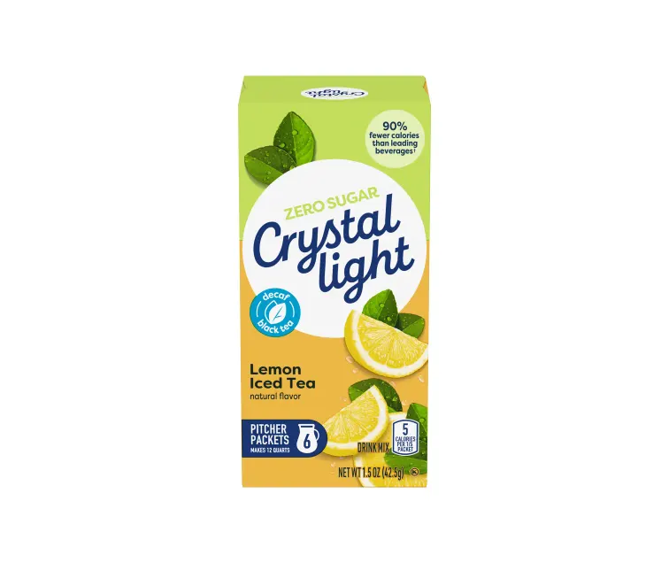 Kraft Heinz Crystal Light Decaf Lemon Iced Tea Drink Mix package
