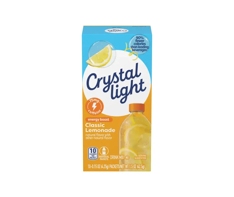 Kraft Heinz Crystal Light Energy Boost Lemonade Drink Mix package
