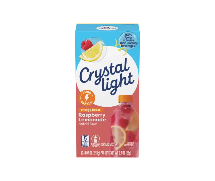Kraft Heinz Crystal Light Energy Boost Raspberry Lemonade Drink Mix package