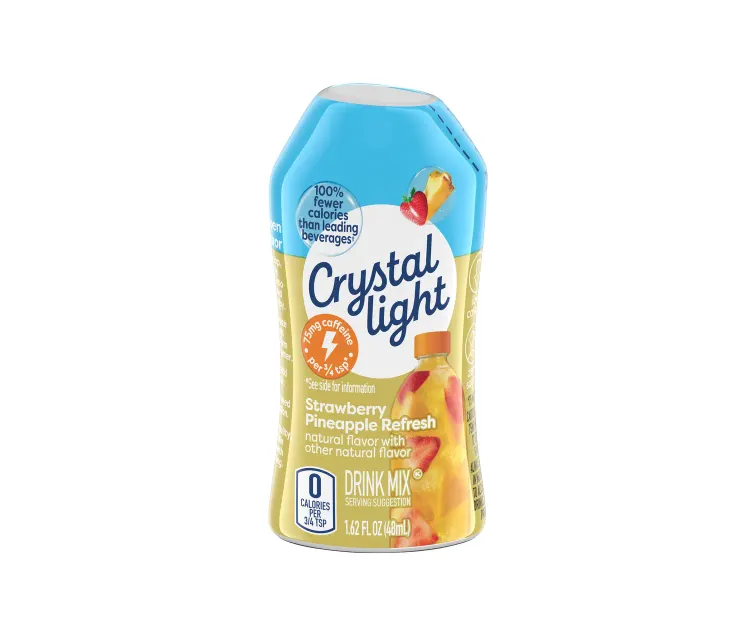 Kraft Heinz Crystal Light Strawberry Pineapple Refresh Drink Mix with Caffeine package