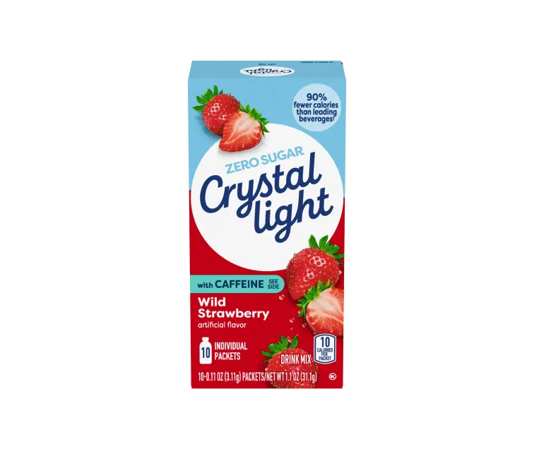 Kraft Heinz Crystal Light Wild Strawberry Drink Mix with Caffeine package