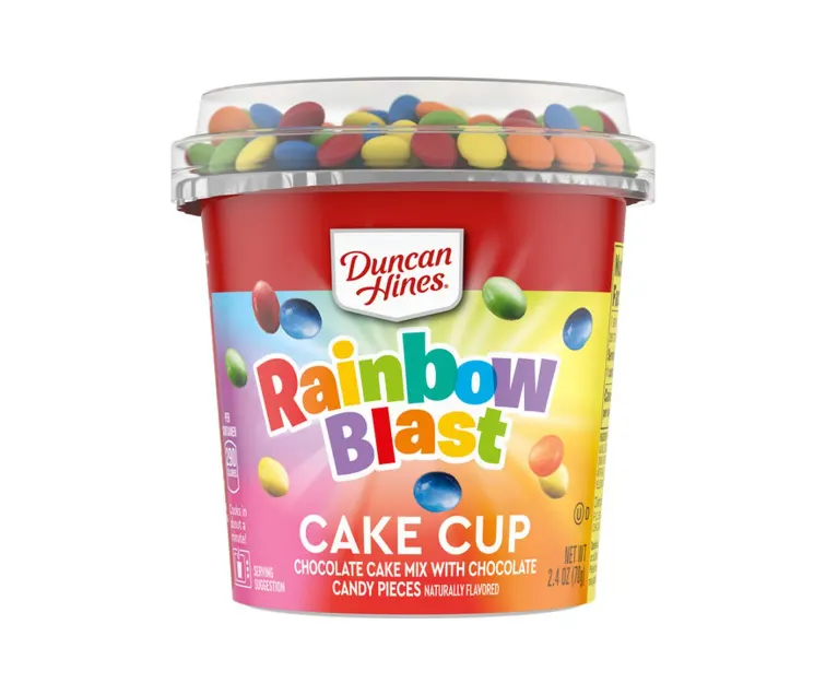 Conagra Duncan Hines Cake Cup Rainbow Blast package