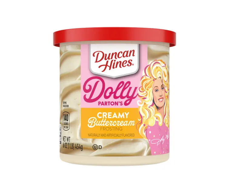 Conagra Duncan Hines Dolly Parton's Creamy Buttercream Frosting package