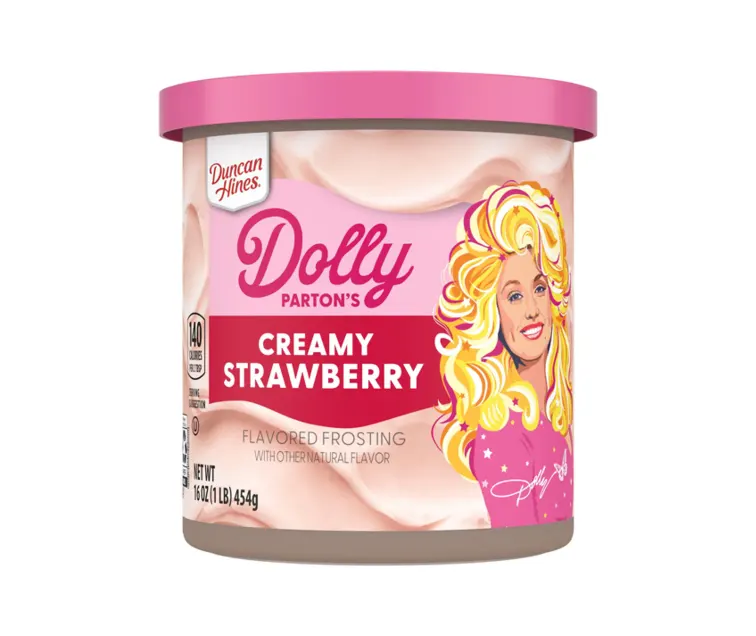 Conagra Duncan Hines Dolly Parton's Creamy Strawberry Frosting package