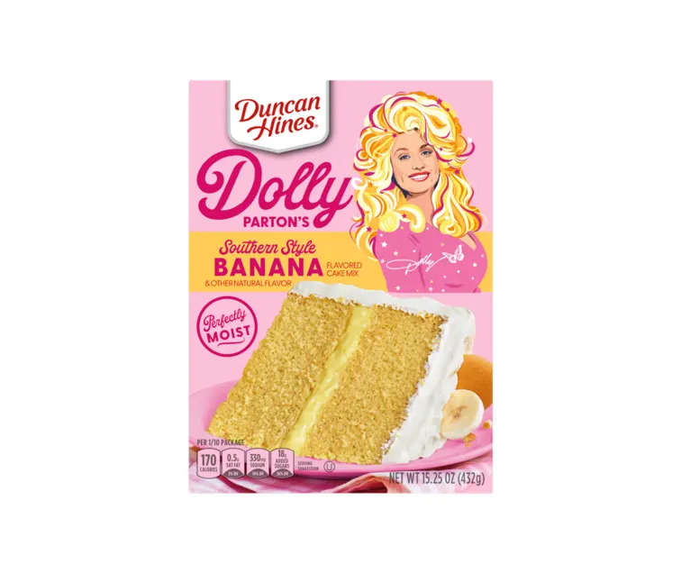 Conagra Duncan Hines Dolly Parton's Southern Style Banana Cake Mix package