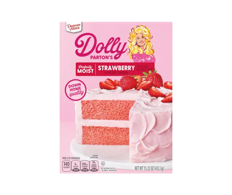 Conagra Duncan Hines Dolly Parton's Strawberry Cake Mix package