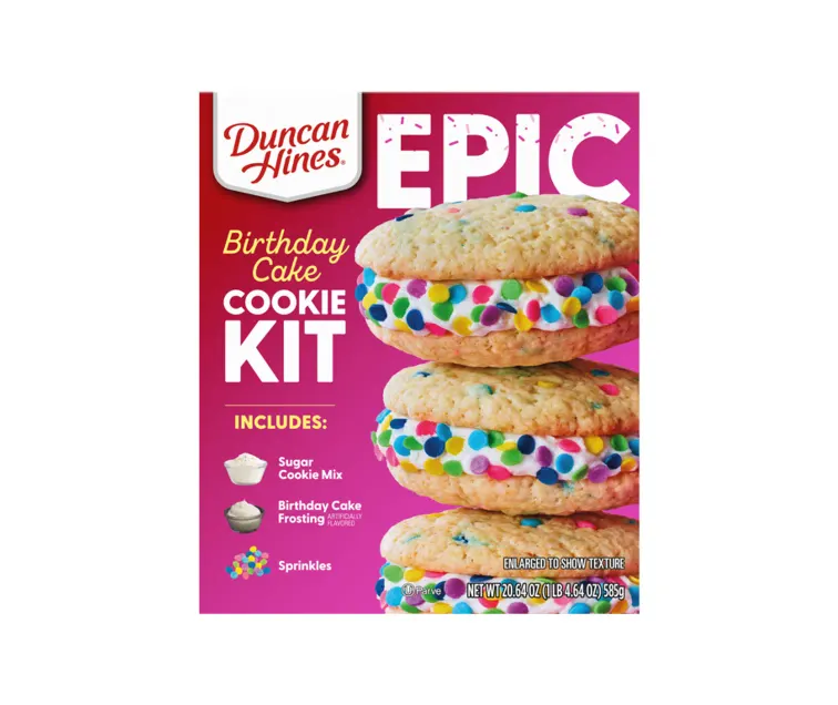 Conagra Duncan Hines Epic Cookie Kit Birthday Cake package