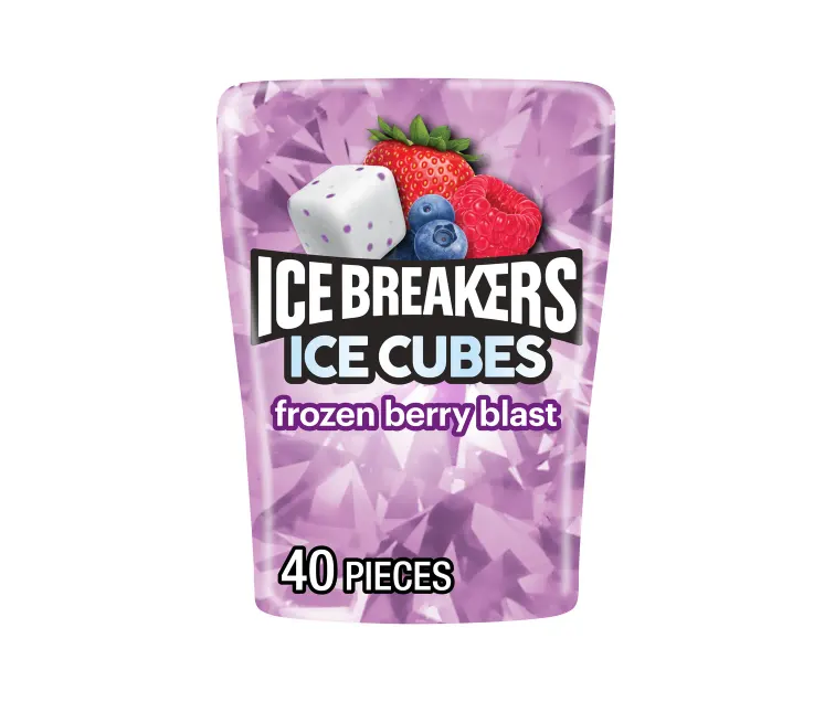 Hershey Ice Breakers Ice Cubes Frozen Berry Blast Gum package