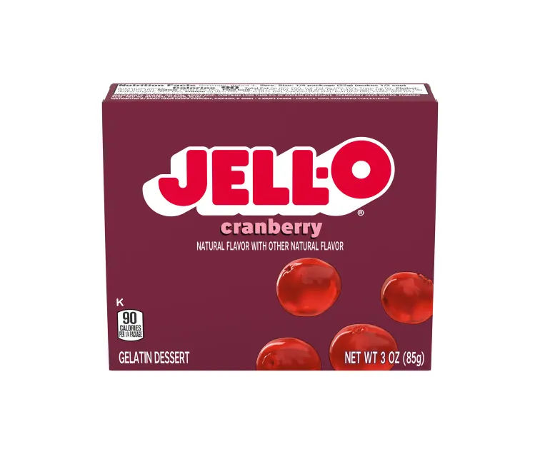 Kraft Heinz Jell-O Cranberry Gelatin package