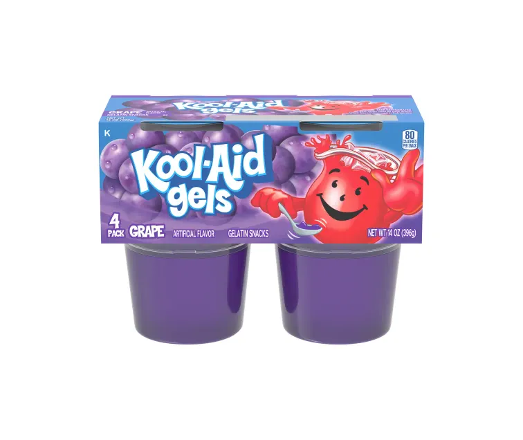 Kraft Heinz Jell-O Kool-Aid Gels Grape Gelatin Cups package