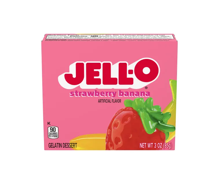 Kraft Heinz Jell-O Strawberry Banana Gelatin package