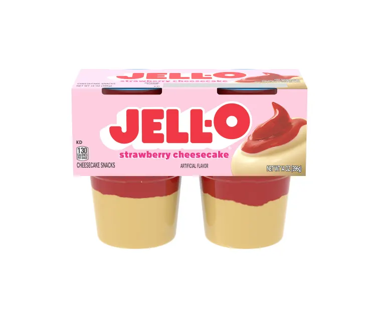 Kraft Heinz Jell-O Strawberry Cheesecake Cups package