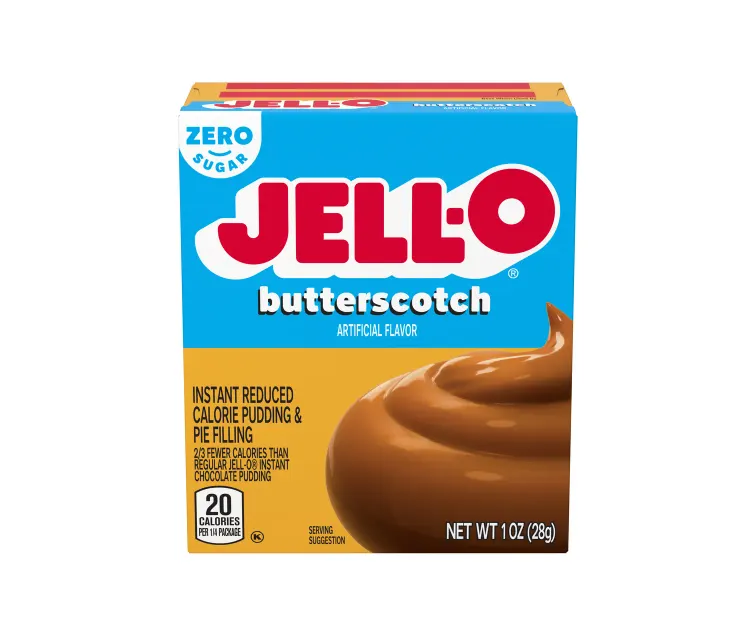 Kraft Heinz Jell-O Zero Sugar Butterscotch Instant Pudding package