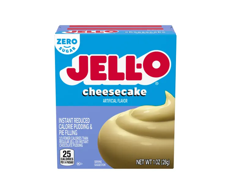 Kraft Heinz Jell-O Zero Sugar Cheesecake Instant Pudding package