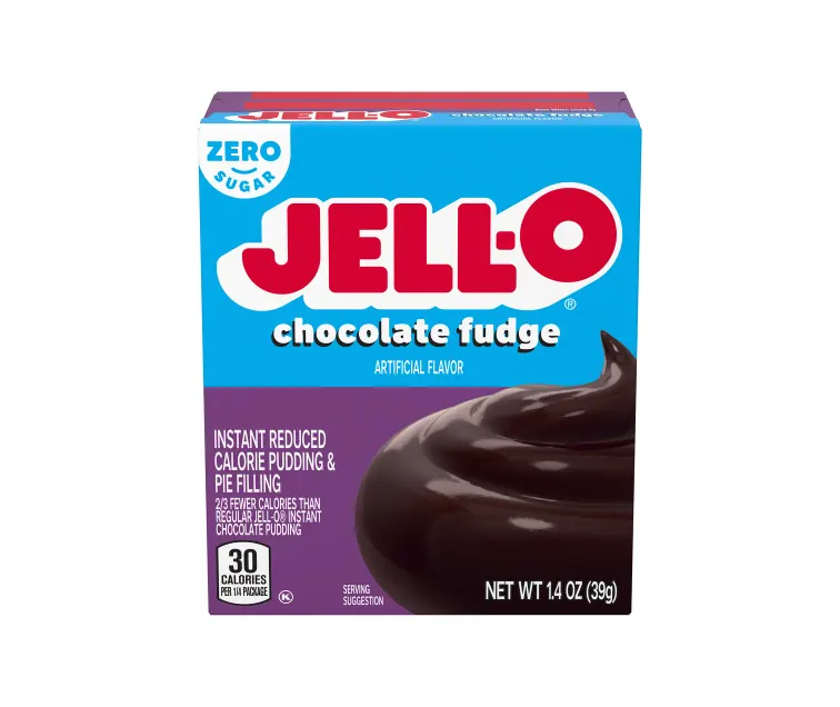 Kraft Heinz Jell-O Zero Sugar Chocolate Fudge Instant Pudding package
