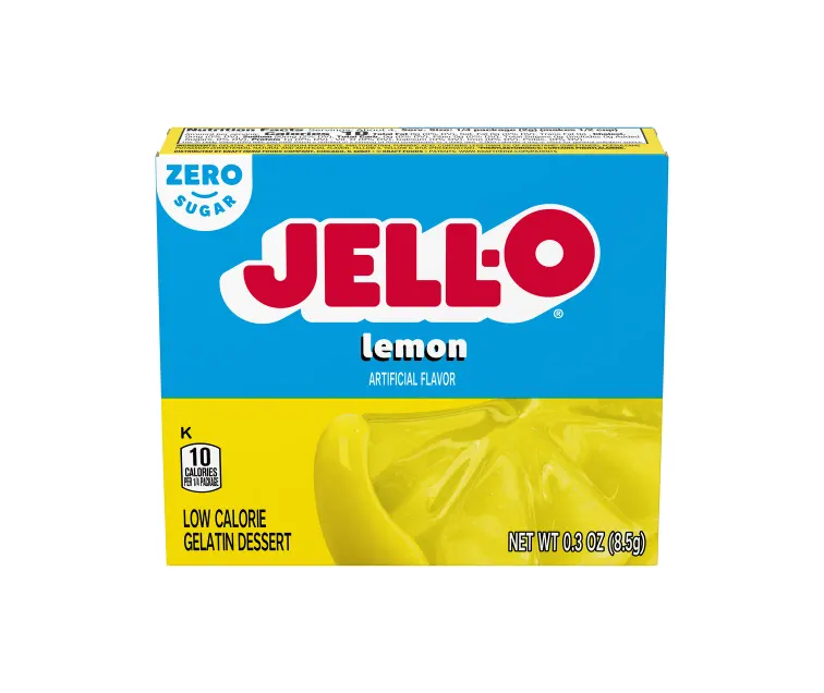 Kraft Heinz Jell-O Zero Sugar Lemon Gelatin package