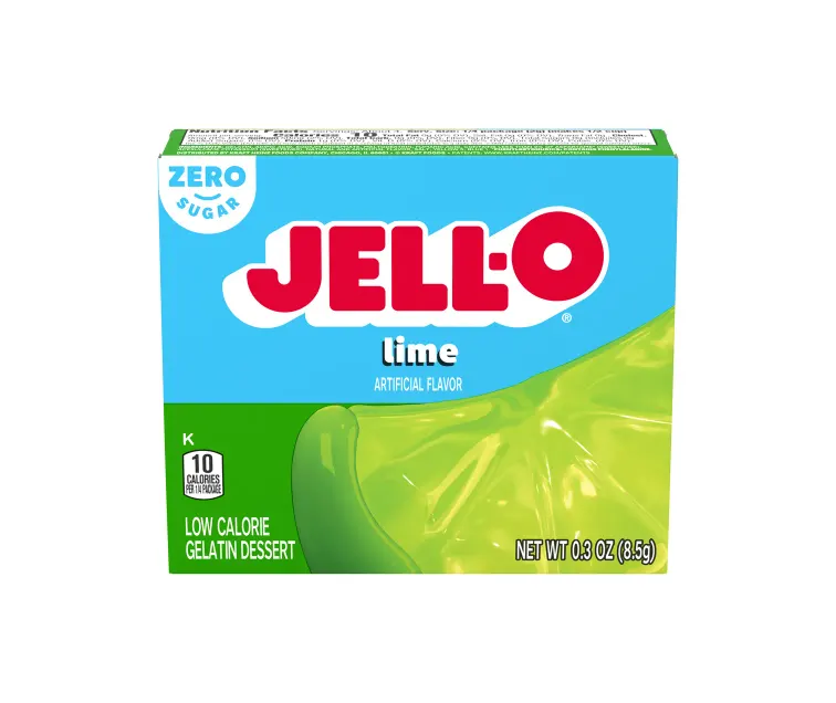 Kraft Heinz Jell-O Zero Sugar Lime Gelatin package
