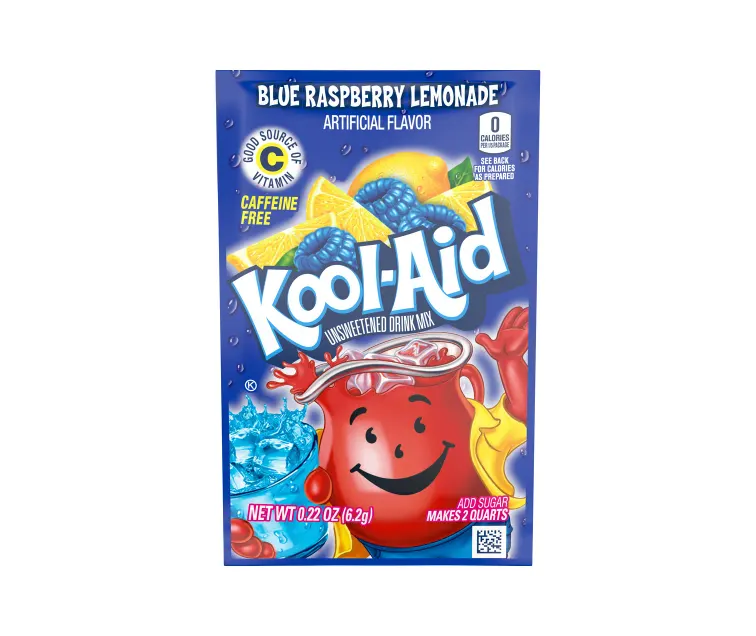 Kraft Heinz Kool-Aid Unsweetened Blue Raspberry Lemonade Drink Mix package