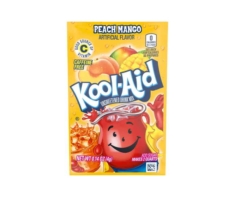 Kraft Heinz Kool-Aid Unsweetened Peach Mango Drink Mix package
