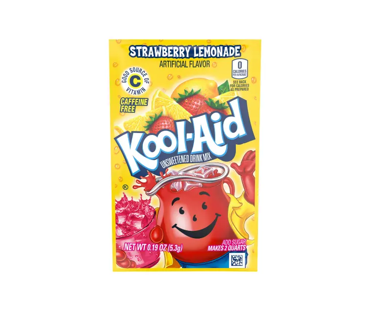 Kraft Heinz Kool-Aid Unsweetened Strawberry Lemonade Drink Mix package