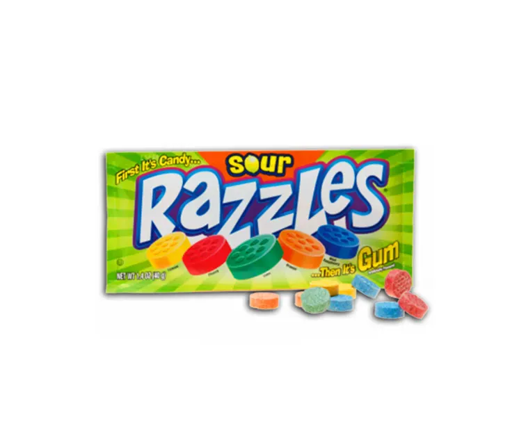 Tootsie Roll Razzles Sour package