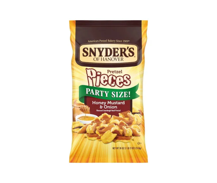 Snyder's of Hanover Snyder's Honey Mustard & Onion Pretzel Pieces package