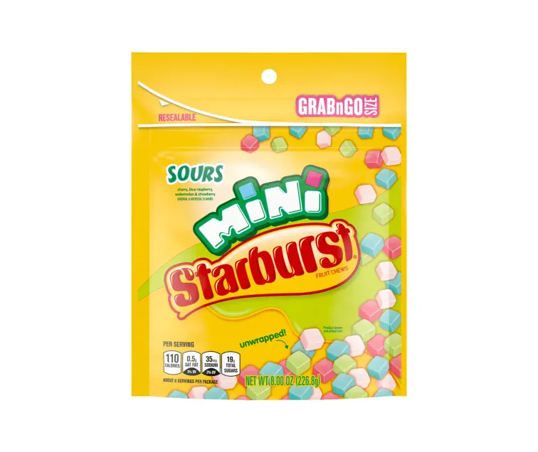 Mars Starburst Sours Minis package